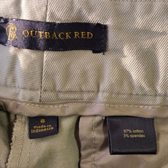 Cuffed Chino Shorts Cotton Stretch Casual Size 8 Outback Red Womens Khaki - Picture 10 of 10